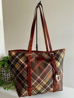 Dooney & Bourke Tartan Plaid Shopper Tote